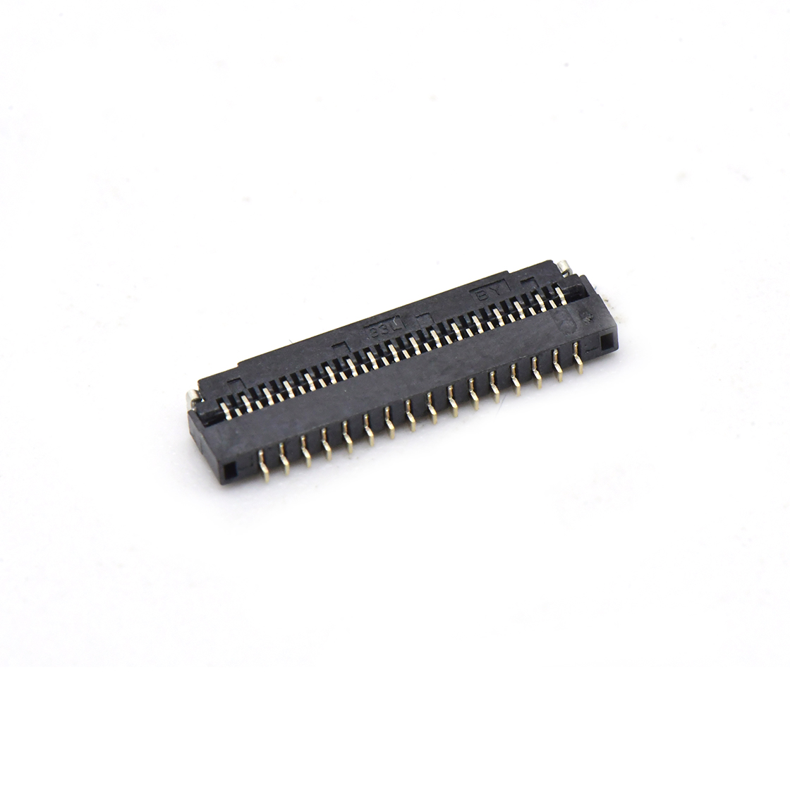 F0303 FPC FFC连接器Pitch 0.30mm 90°H1.00mm 卧式下接前掀盖 SMT型FPC 33Pin黑色 镀半金1u"，其它区域镀镍